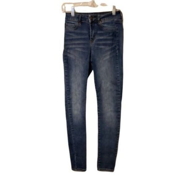 Rewash Womens Size 1 Blue Solid Skinny Jeans